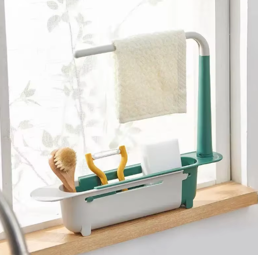 Adjustable Kitchen Sink Drainer Storage Rack