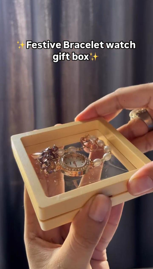Festive Bracelet Watch With Box