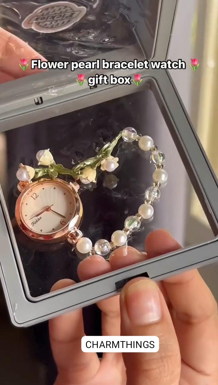 Flower Beads Bracelet Watch With Box