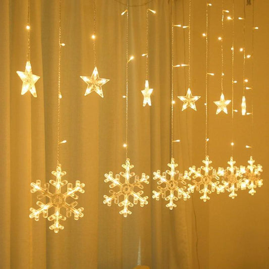 Snow Flakes Curtain Fairy Lights