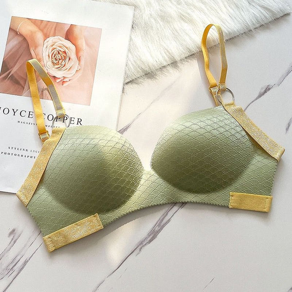 Glamorous Glitter Contrast Padded Bra with Adjustable Back Hook Closure