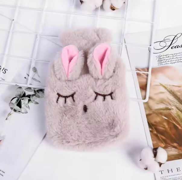 Cute Plush Hot Water Bottle - Menstrual & Period Pain Relief, Hand Warmer
