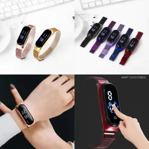 LED Touch Magnetic Mesh Chain Watch