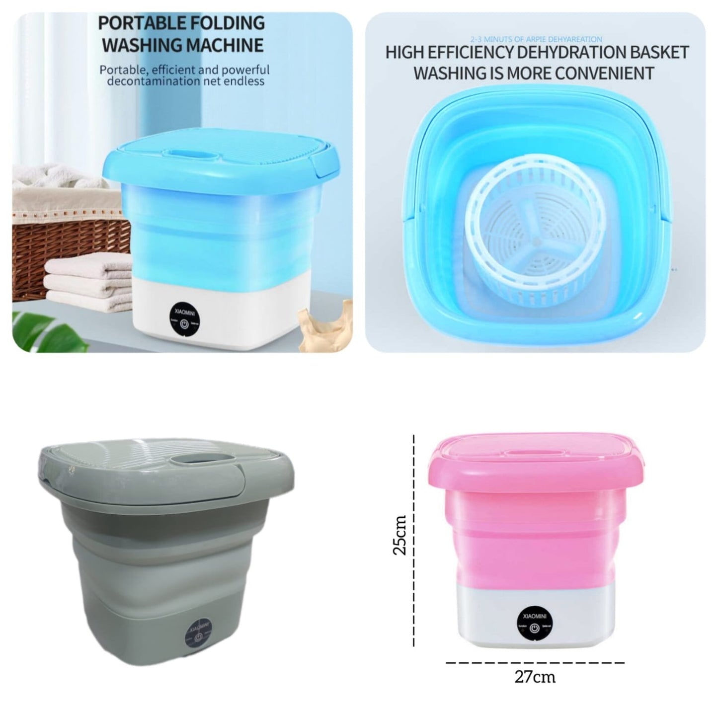 Foldable Washing Machine With Free Laundry Beads
