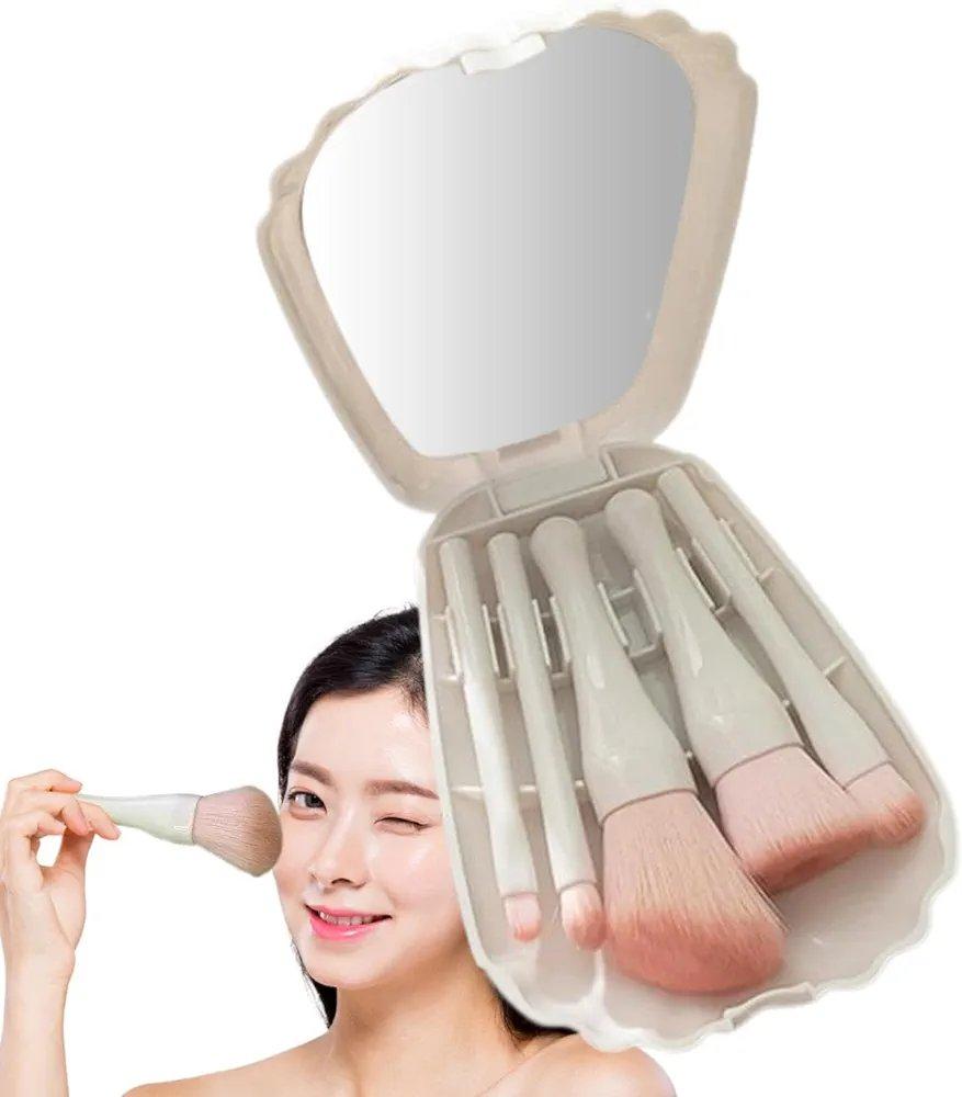 Shell Makeup Brush Set and Mirror Box