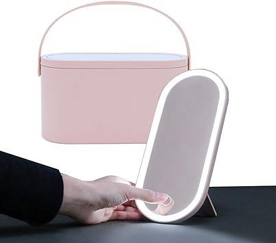 Portable Makeup Storage Box With Led Mirror