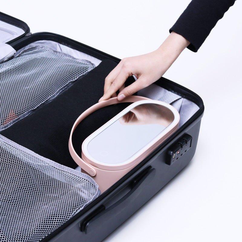 Portable Makeup Storage Box With Led Mirror