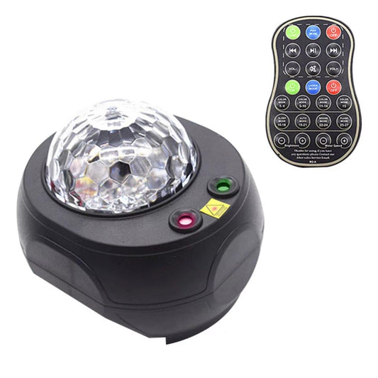 Wireless LED Projection Light Sound Control Auto Strobe Projector Lamp Bedroom Night Light (Black)