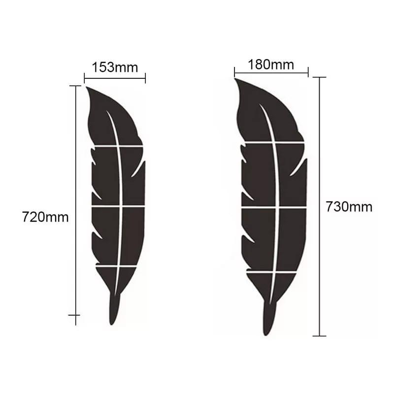 DIY Feather Plume 3D Mirror Wall Sticker for Living Room