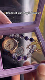 Crystal Beads Bracelet Watch With Box