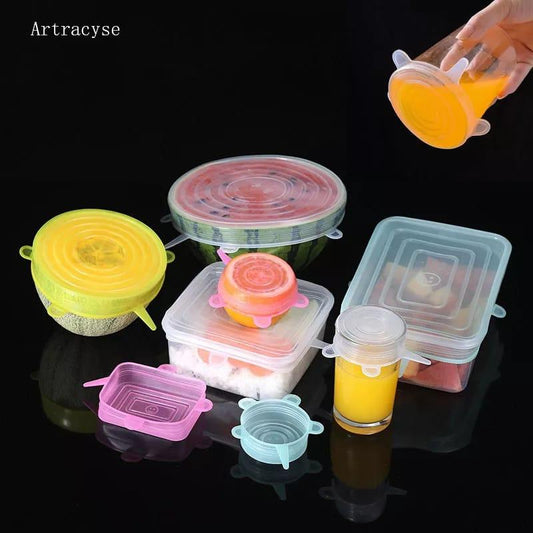 6-Pieces Transparent Food Insulation Sealing Covers