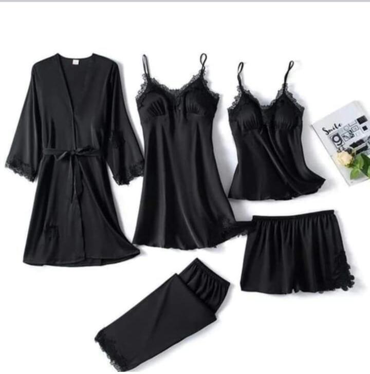 Bridal Night Suit 5-Pieces Night Wear