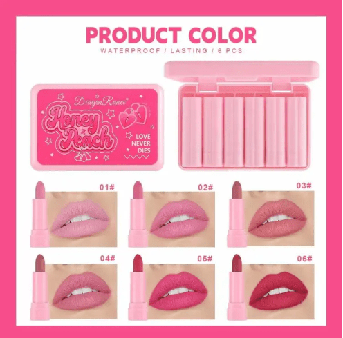 6pcs Matte Lipstick Set