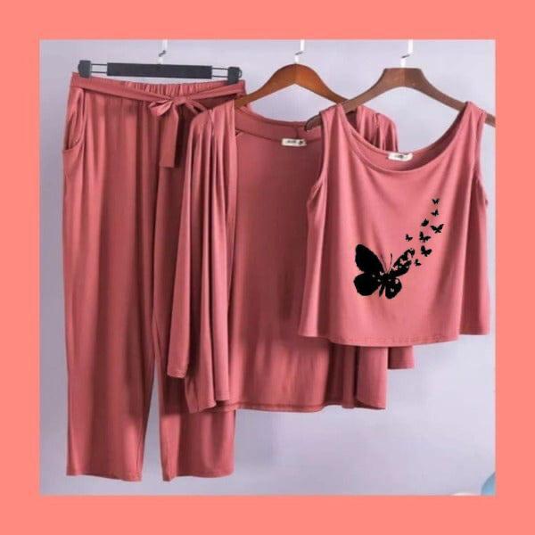 3-Piece Night Suit Printed