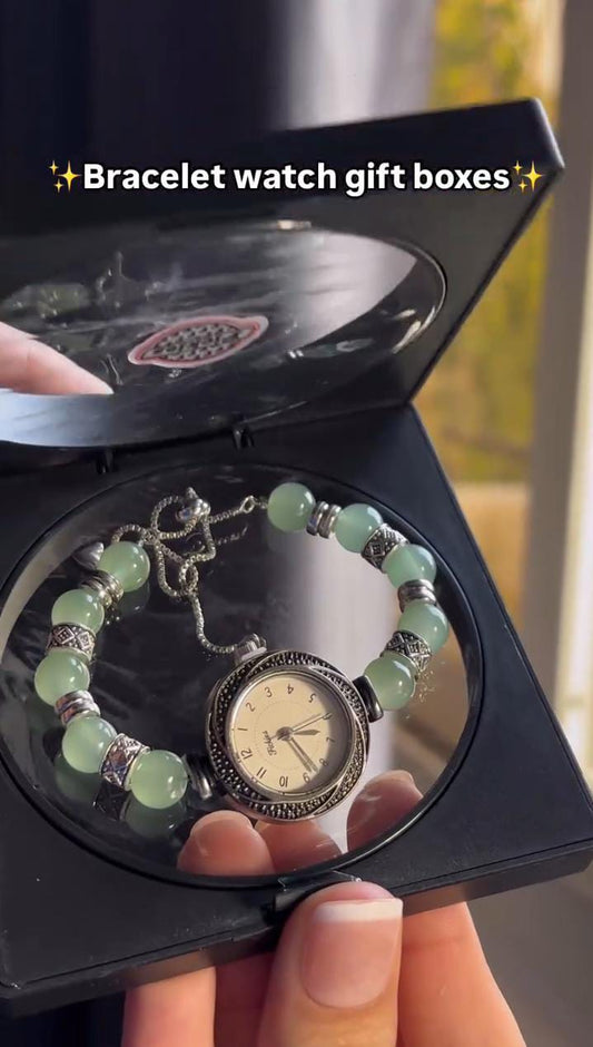 Crystal Beads Bracelet Watch With Box