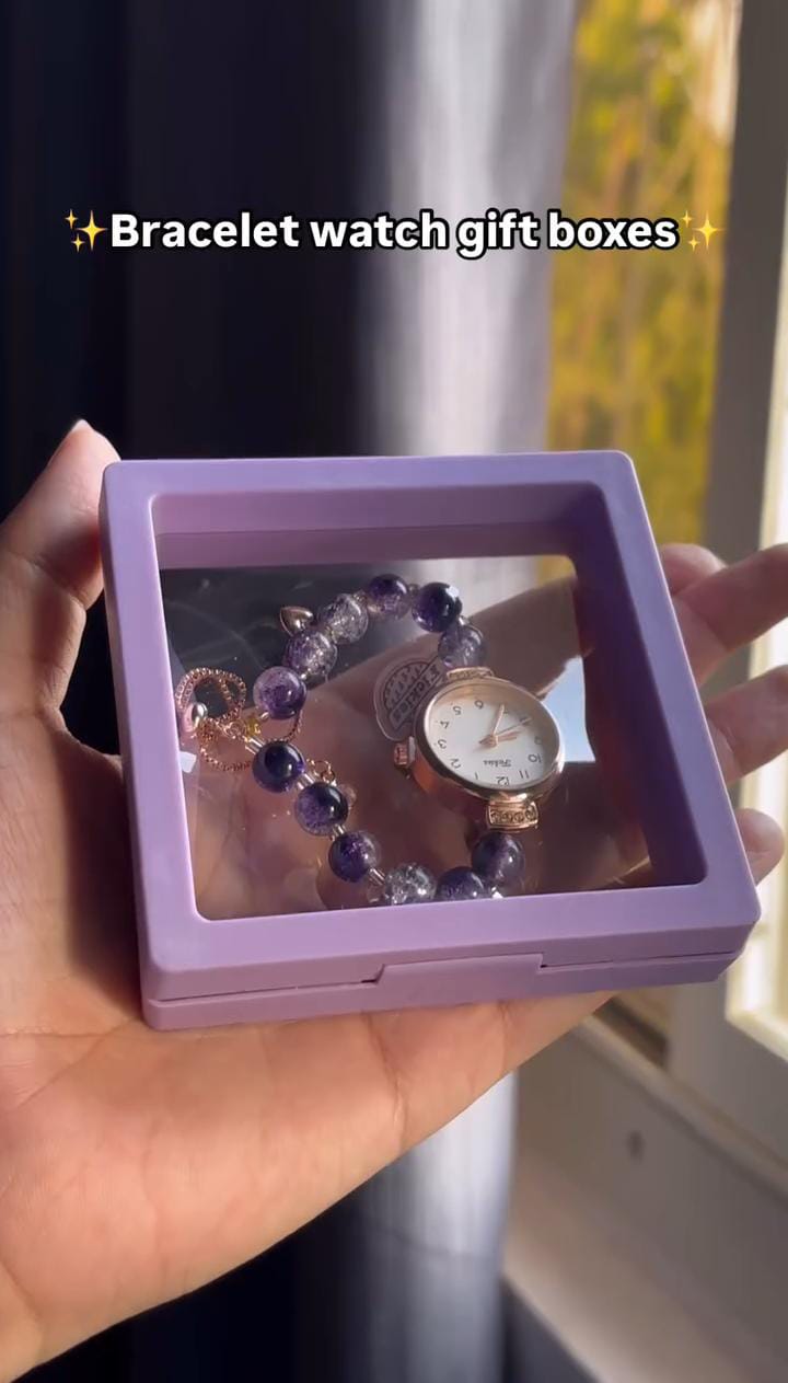 Crystal Beads Bracelet Watch With Box