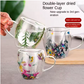 Double Wall Real Flowers Mug
