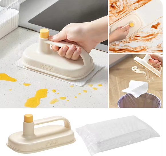 Disposable Magic Cleaning Brush With Cloth