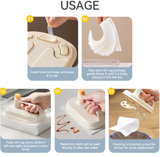 Disposable Magic Cleaning Brush With Cloth