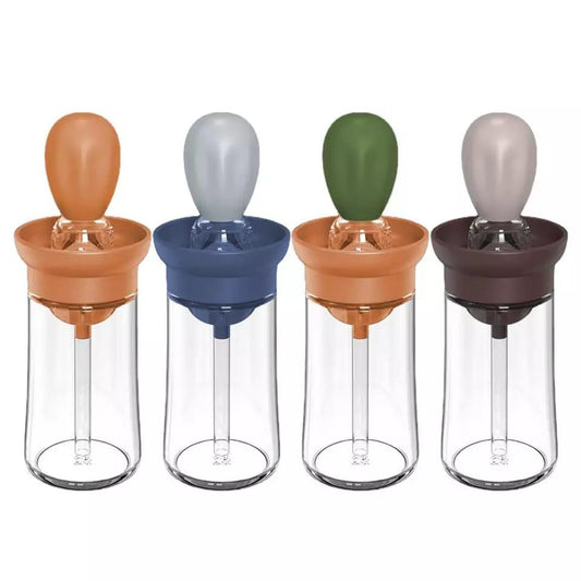 Portable Glass Oil Bottle with Silicone Brush Grill Oil Brushes for Cooking Baking BBQ Barbecue Kitchen Outdoor New