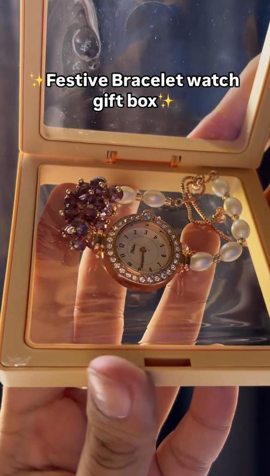 Festive Bracelet Watch With Box