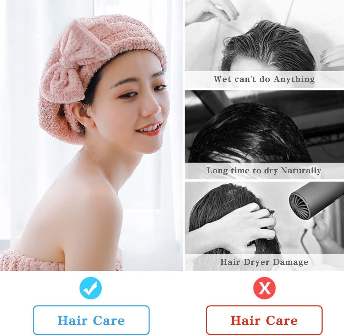 Bow Micro Fiber Hair Towel