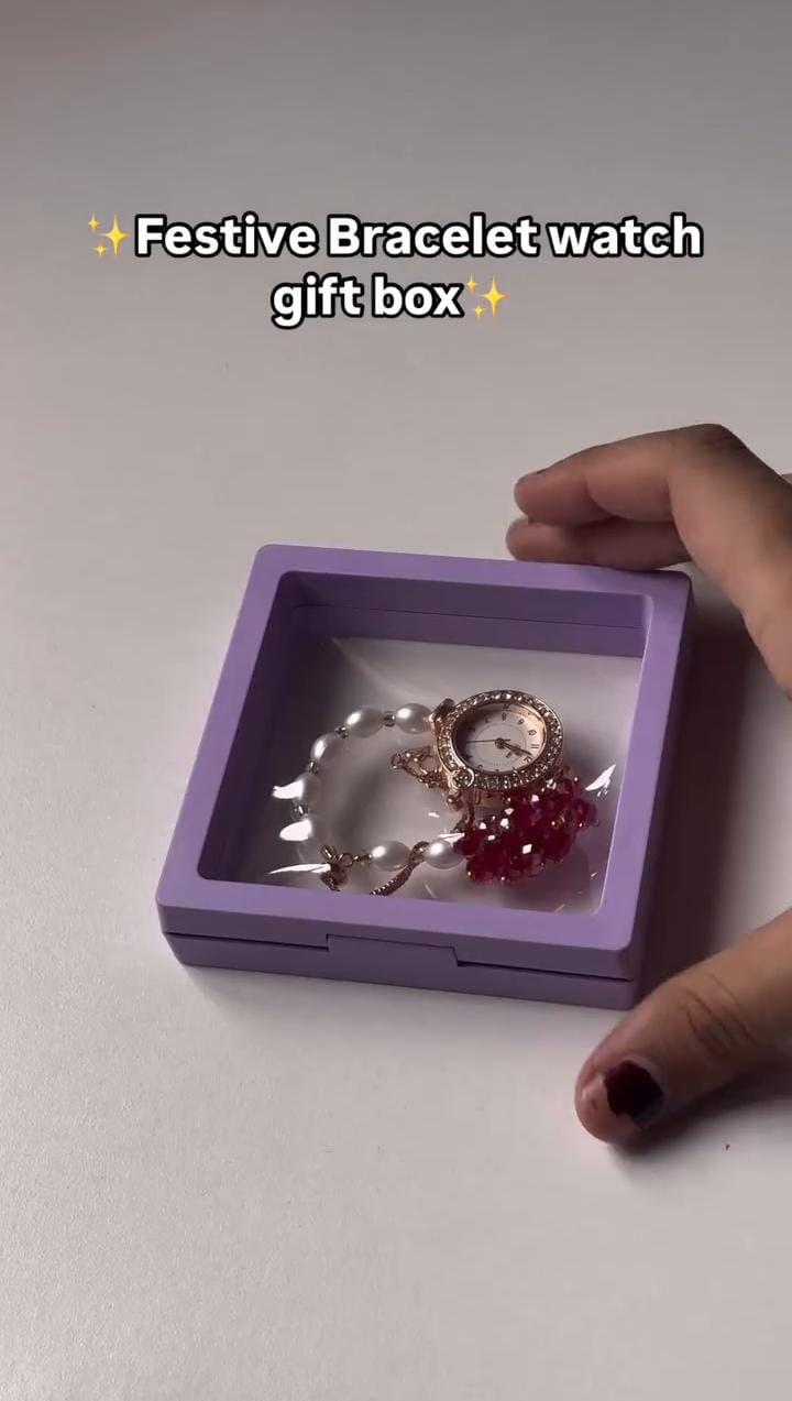 Festive Bracelet Watch With Box