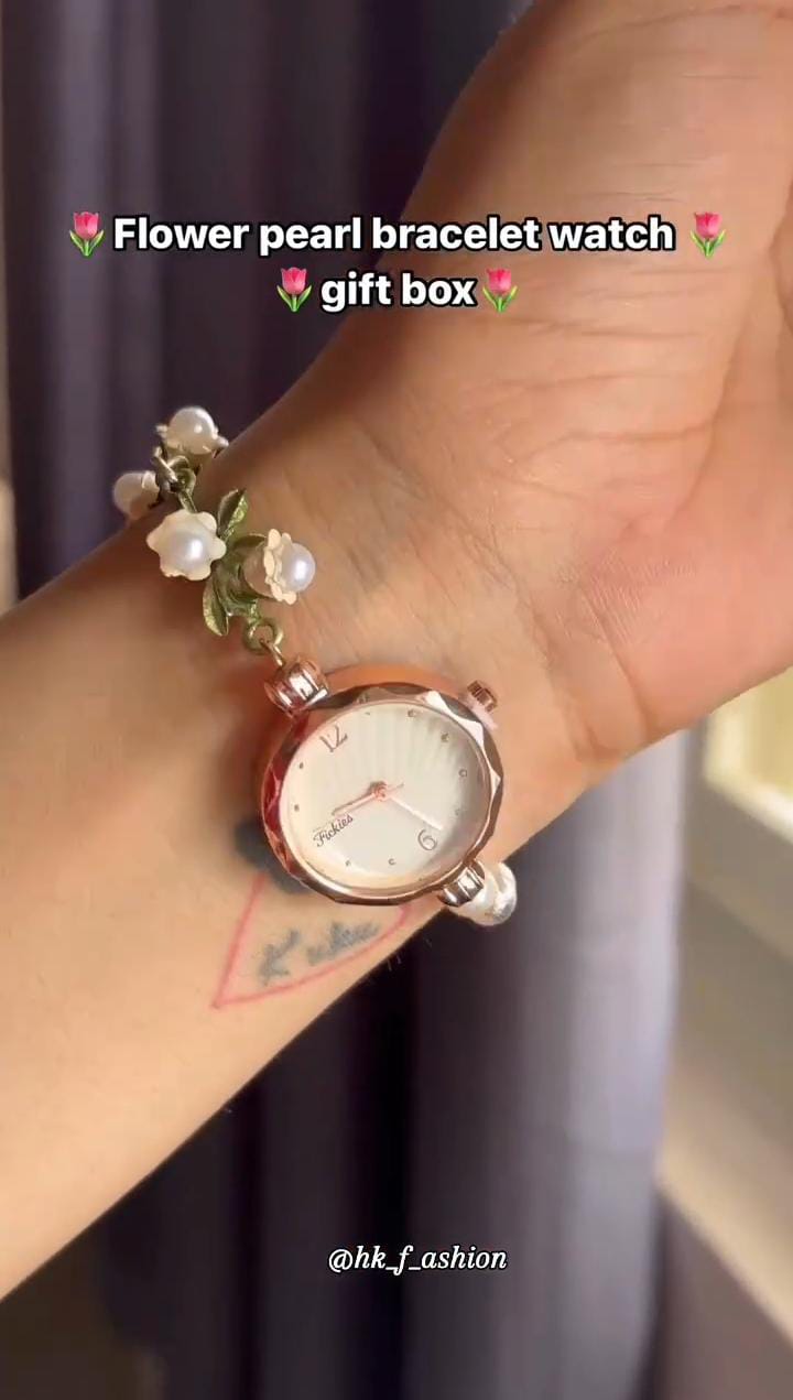 Flower Beads Bracelet Watch With Box