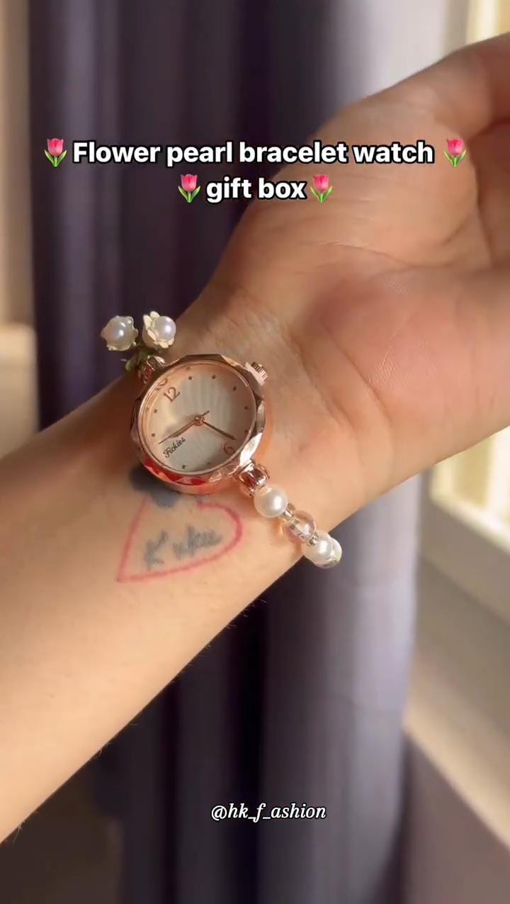 Flower Beads Bracelet Watch With Box