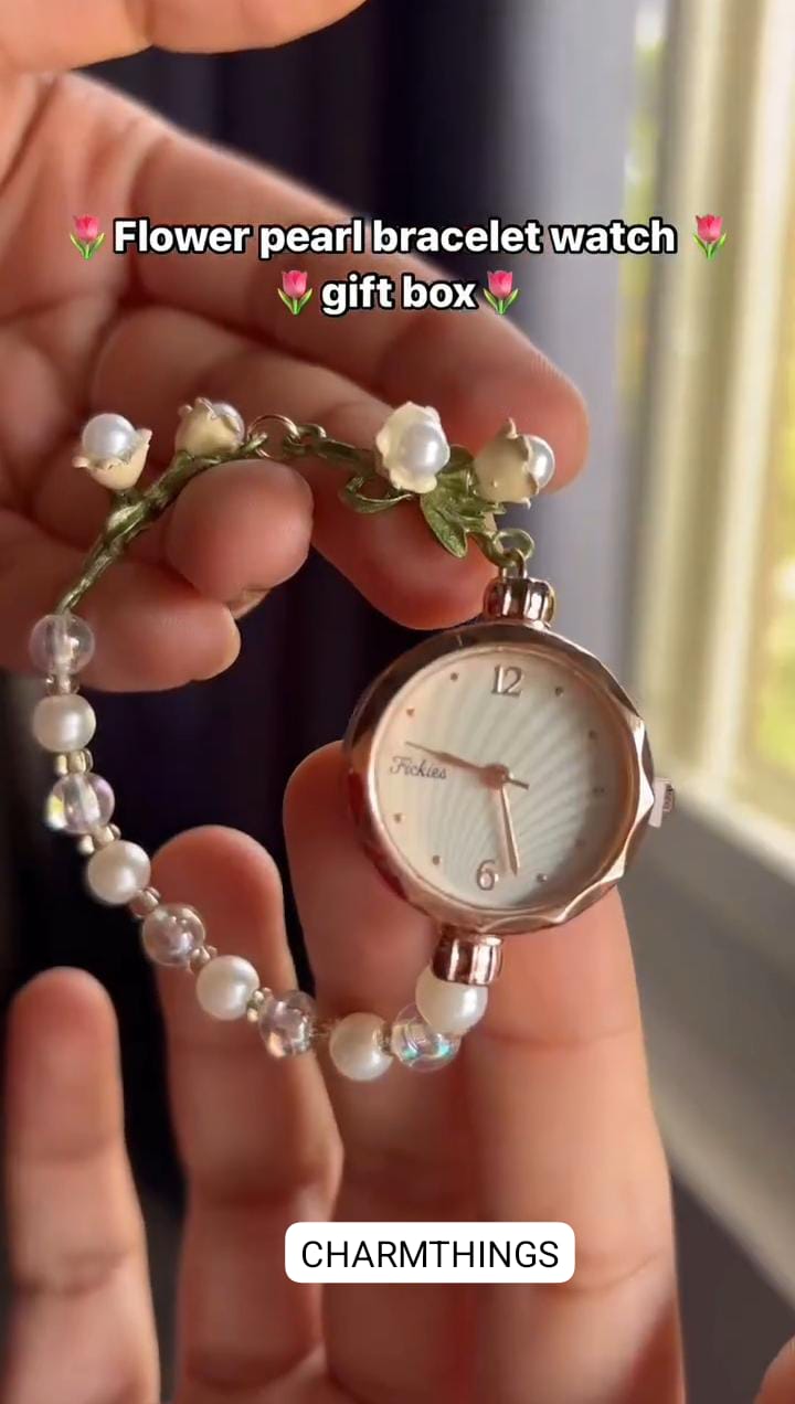 Flower Beads Bracelet Watch With Box
