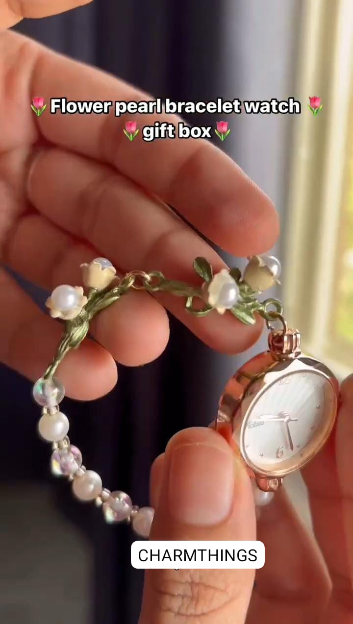 Flower Beads Bracelet Watch With Box