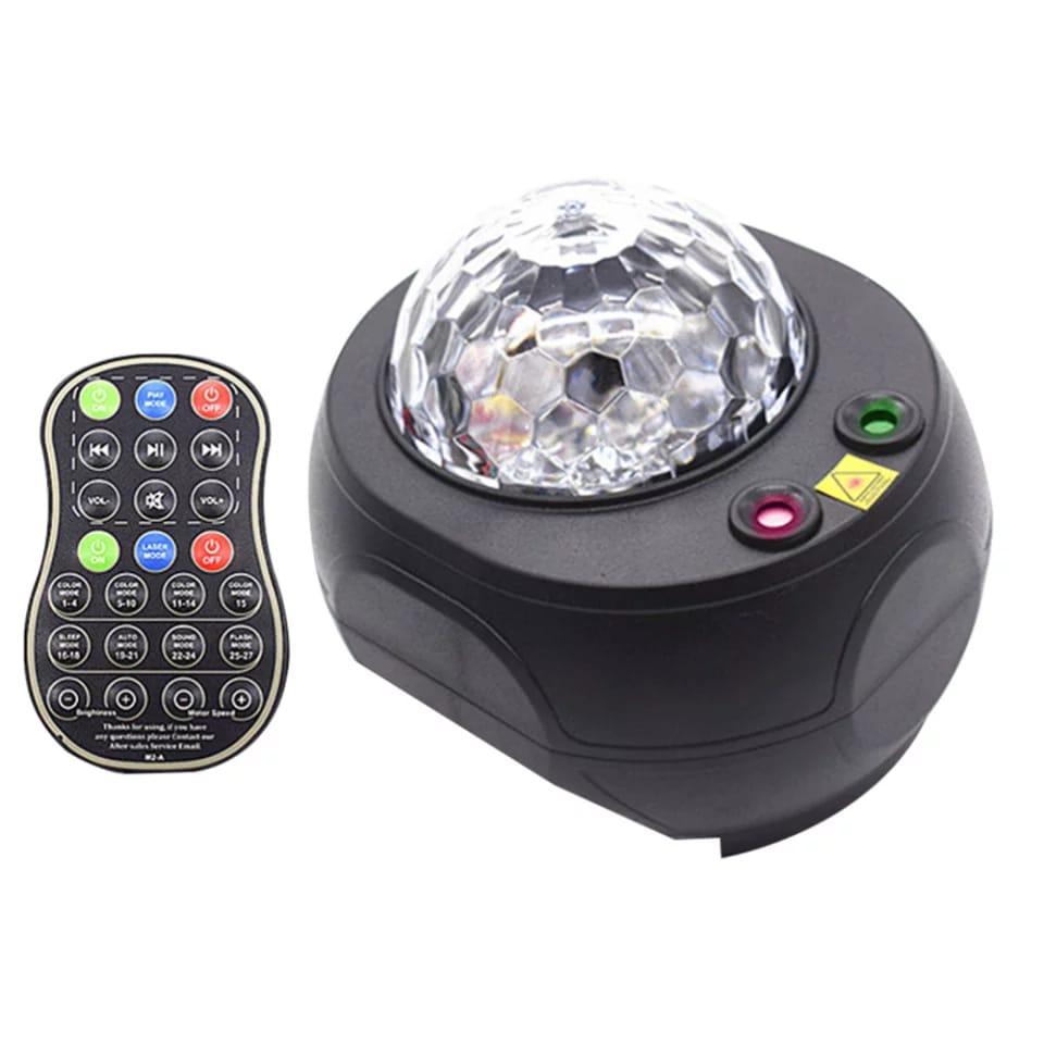 Wireless LED Projection Light Sound Control Auto Strobe Projector Lamp Bedroom Night Light (Black)