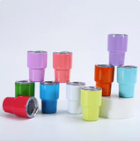 Mini Tumbler Shot Glass Double Wall Steel Straw