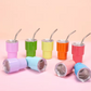 Mini Tumbler Shot Glass Double Wall Steel Straw