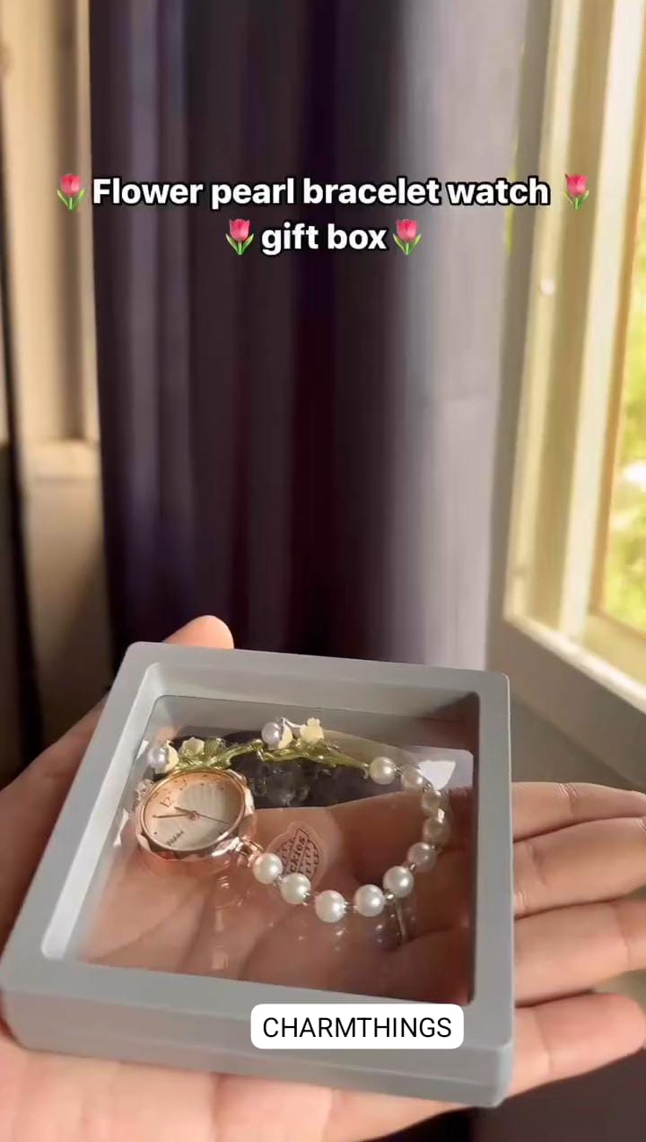 Flower Beads Bracelet Watch With Box
