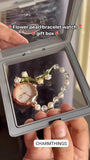 Flower Beads Bracelet Watch With Box