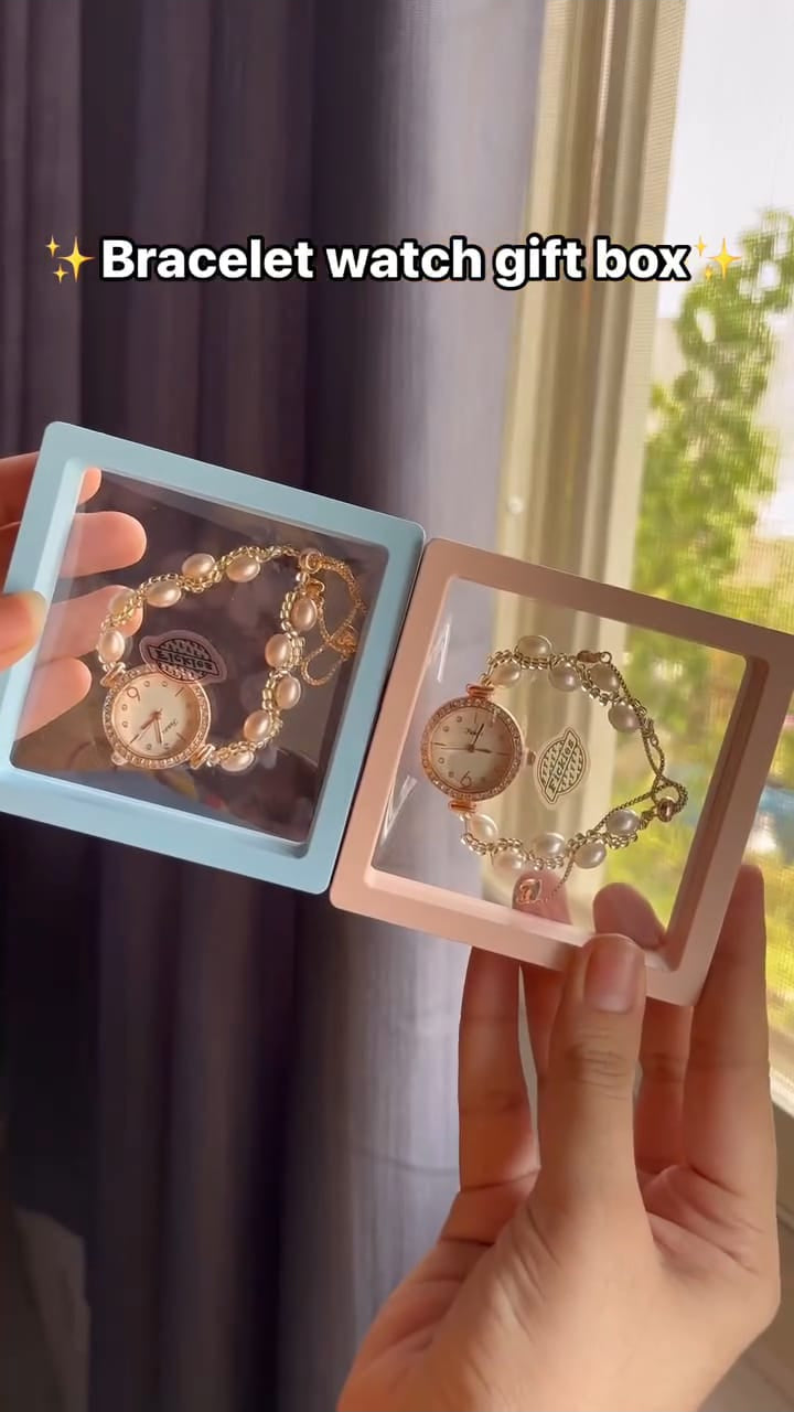 Pearl Beads Bracelet Watch With Gift Box