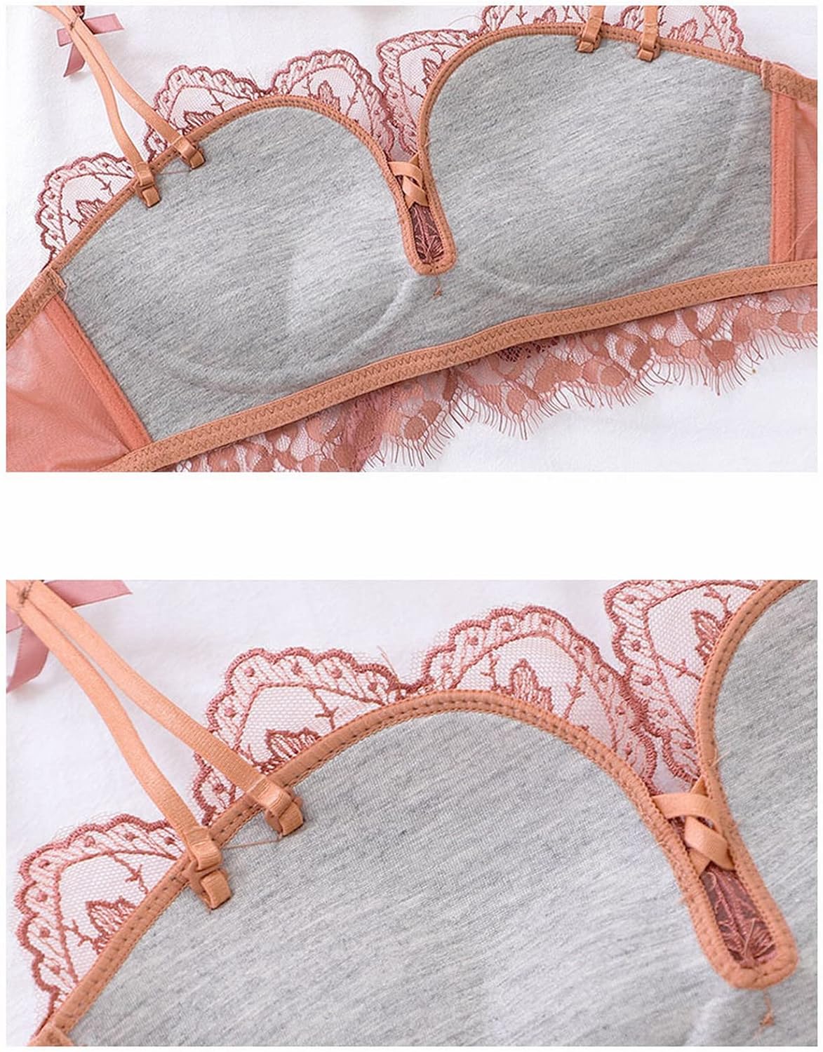 Lavender Gathered Lingerie Set - Stylish Bra and Panty with Beautiful Back