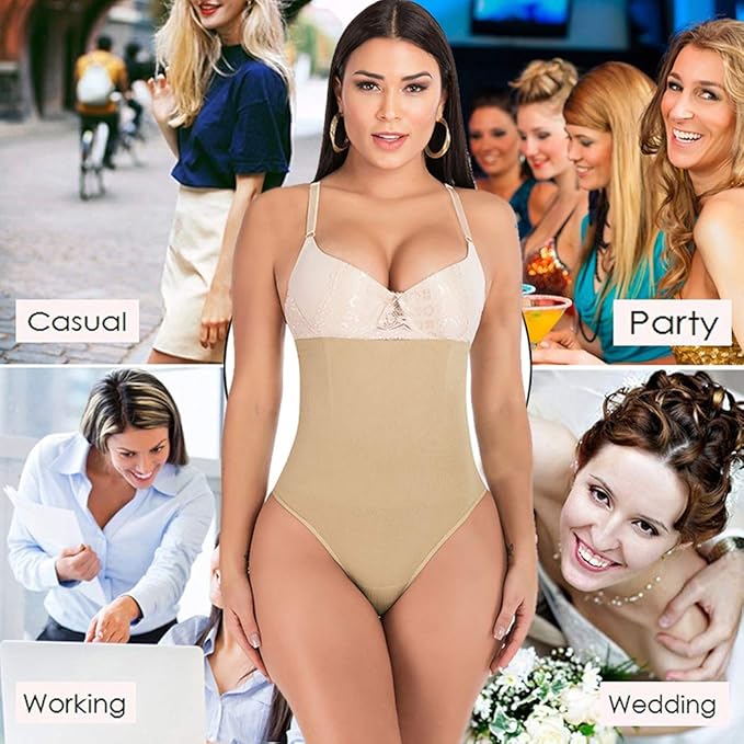 Tummy Control Thong Shapewear for Women – Seamless Slimming Body Shaper Panty