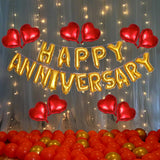 Golden Red Anniversary Balloons Package
