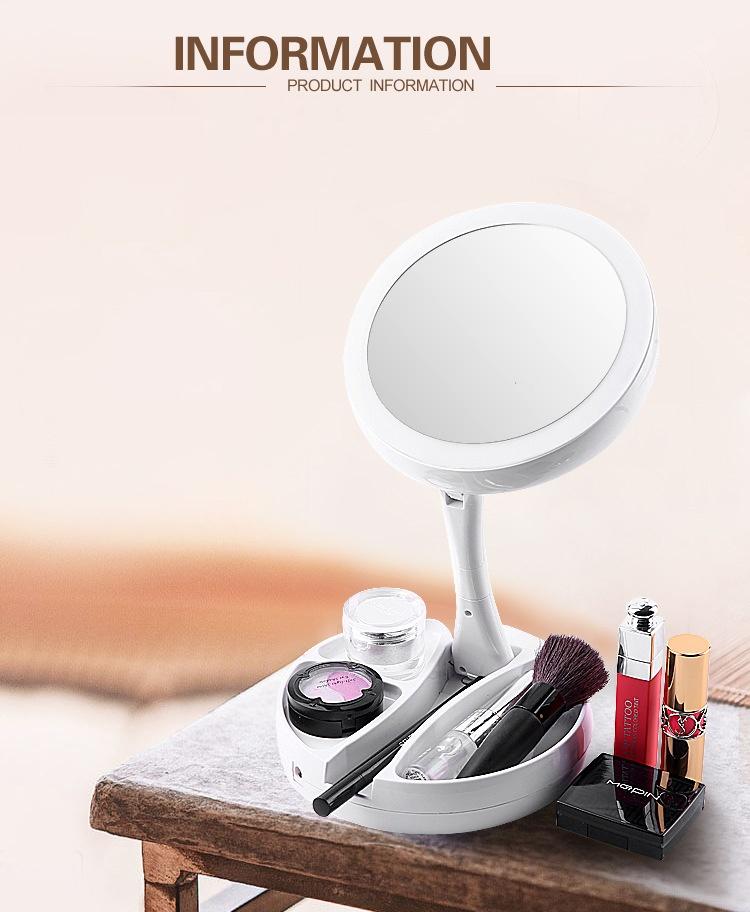 Led Fold-able Mirror USB Folding Lamp
