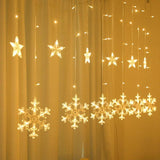 Snow Flakes Curtain Fairy Lights