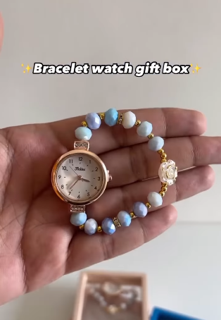 Pearl Beads Bracelet Watch With Box