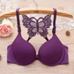 Women's Bra Front Button Y-shaped Back Butterfly Lace Underwear Solid Color Breathable Slim Bras