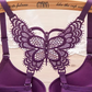 Women's Bra Front Button Y-shaped Back Butterfly Lace Underwear Solid Color Breathable Slim Bras