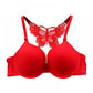 Women's Bra Front Button Y-shaped Back Butterfly Lace Underwear Solid Color Breathable Slim Bras