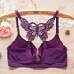 Women's Bra Front Button Y-shaped Back Butterfly Lace Underwear Solid Color Breathable Slim Bras