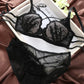 Push-Up Padded Lace Bra & Panty Set - Seamless Back Closure Lingerie Set