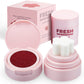 Blossom Fresh Crimson Crush Cushion Cream Blush - Velvet Matte Finish with Flower Stamp Applicator