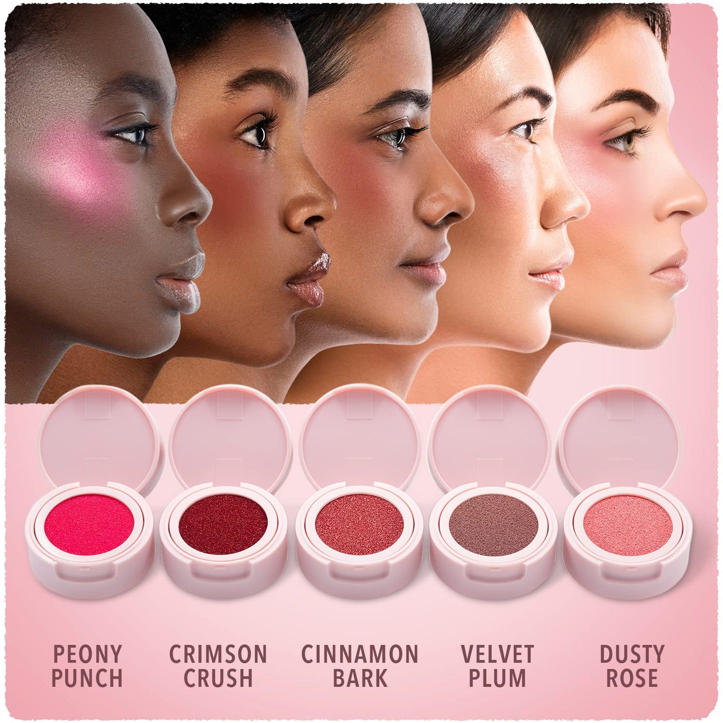 Blossom Fresh Crimson Crush Cushion Cream Blush - Velvet Matte Finish with Flower Stamp Applicator